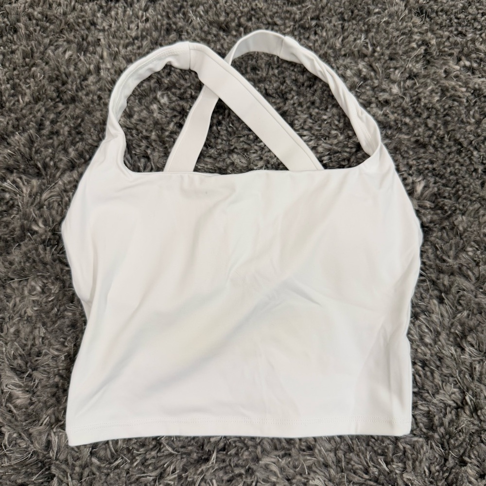 Pchee Bum Women's Strappy Back Halter Top in White, Size S